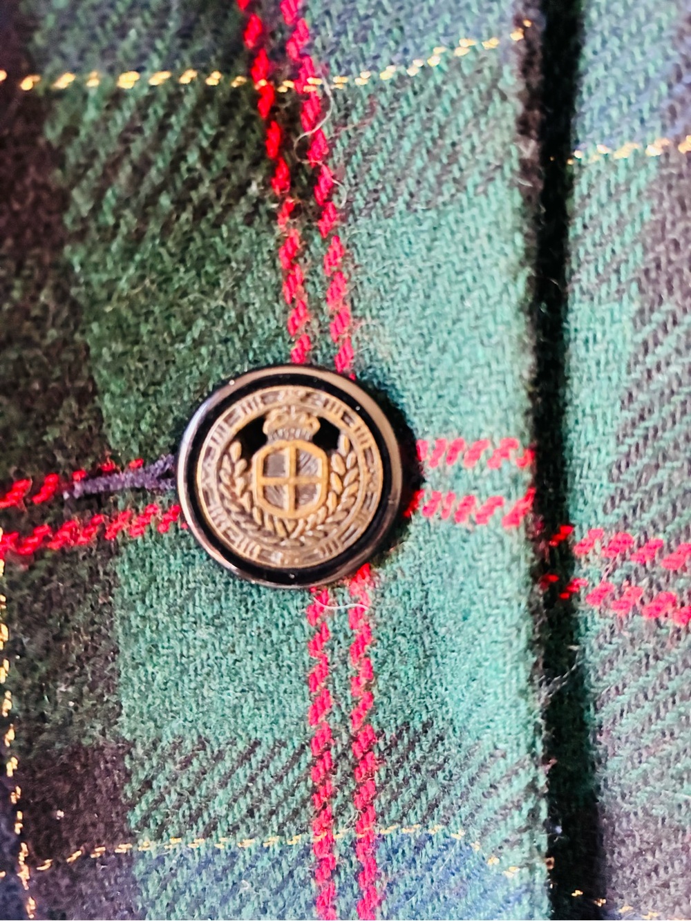 Vintage Sag Harbor Wool Blend Tartan Plaid Blazer Jacket Sz 14 - Picture 4 of 9